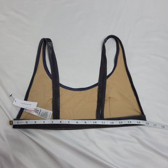 NEW TOPSHOP bralette ribbed velvet iridescent 10 - Picture 6 of 6